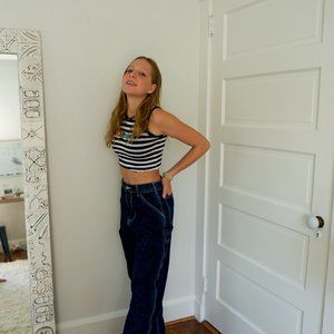 Hise Rise Navy Painter Jeans